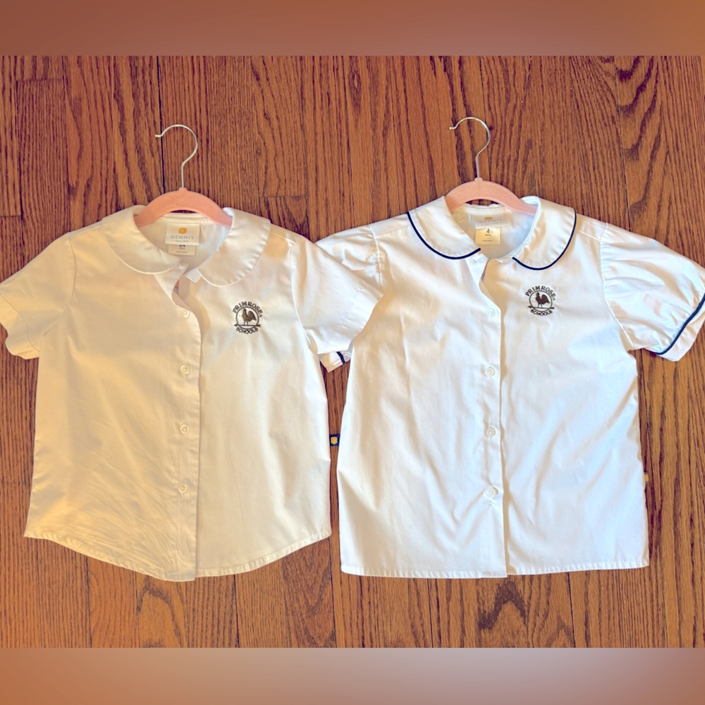 Primrose Dennis Uniform Girls 2x White Button Down Shirt 4